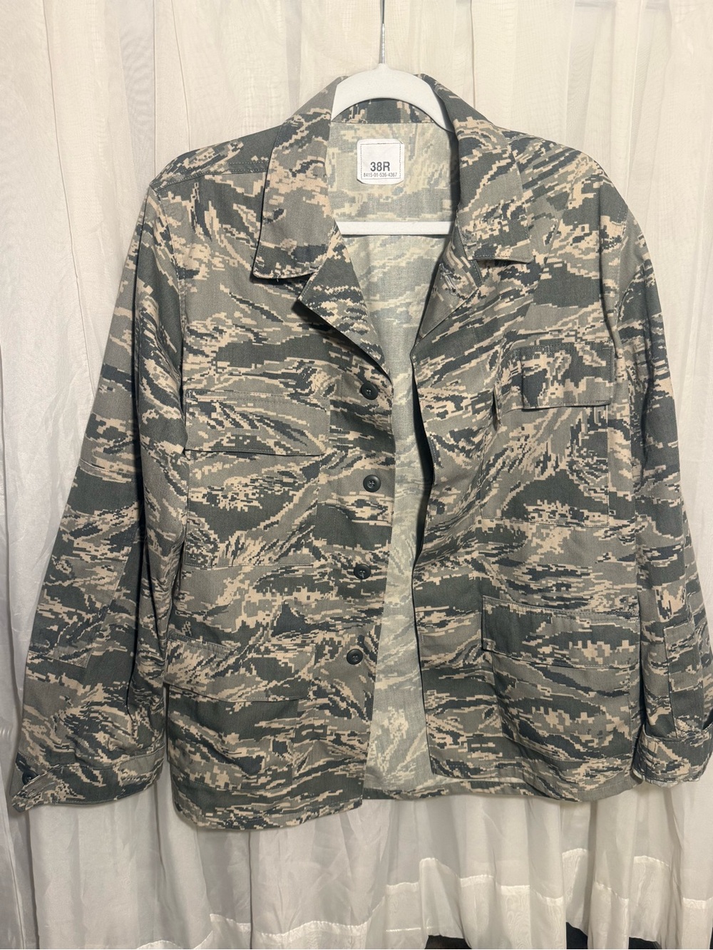 Genuine U.S. Air Force ABU Digital Tiger Stripe Utility Coat Jacket 38R DSCP